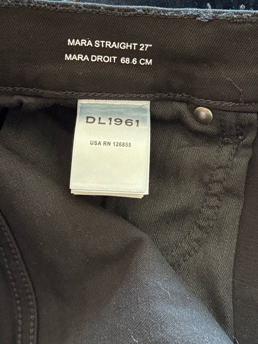 DL1961 Mara Straight Ankle Mid Rise Instasculpt Black Peached‎ Raw Jeans Size 32 - Picture 9 of 10